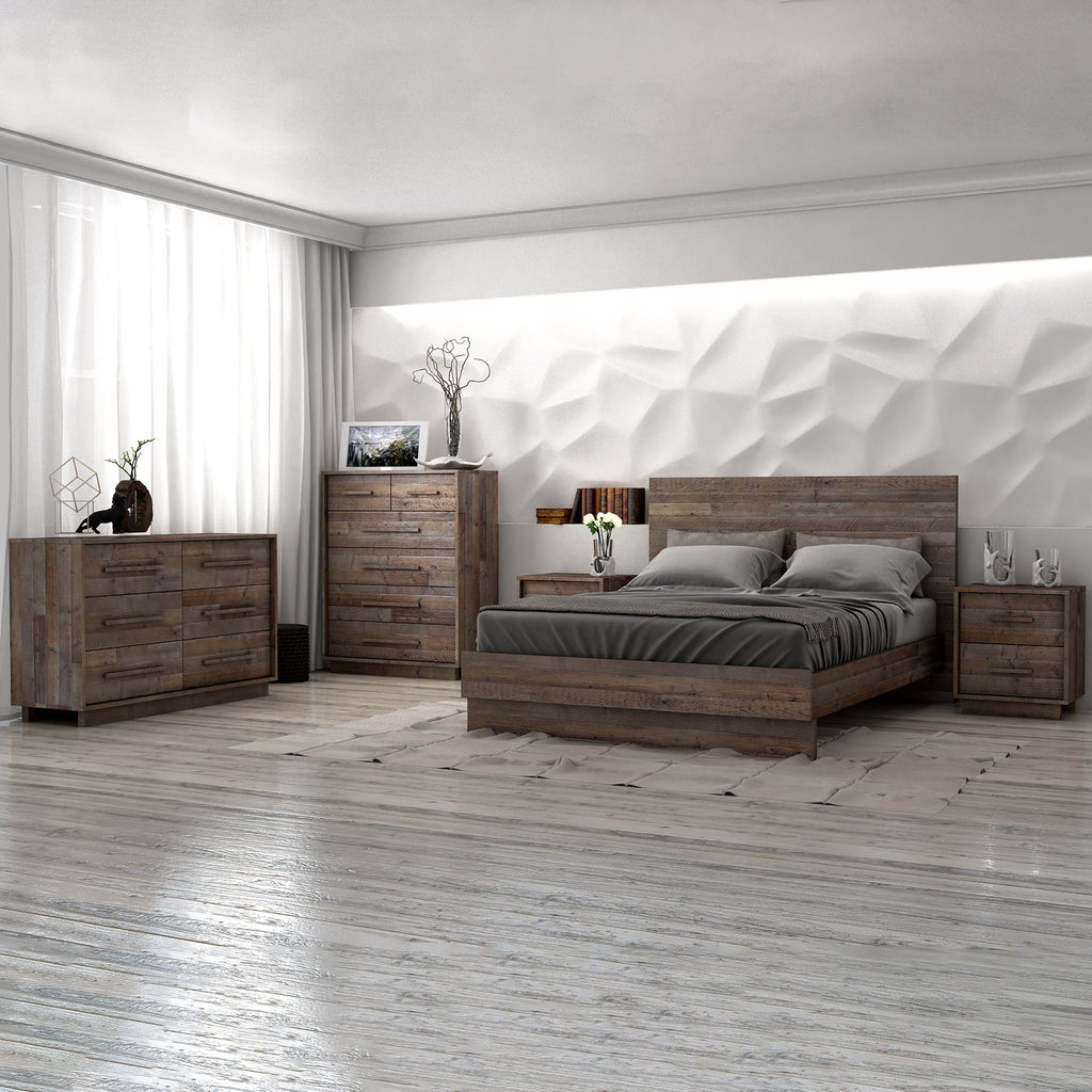 Nevada Queen Bed - Dark Driftwood