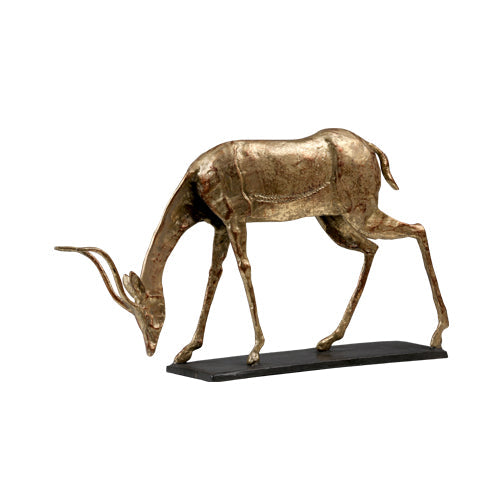 Oryx Curved Horn Statue - Gold Leaf