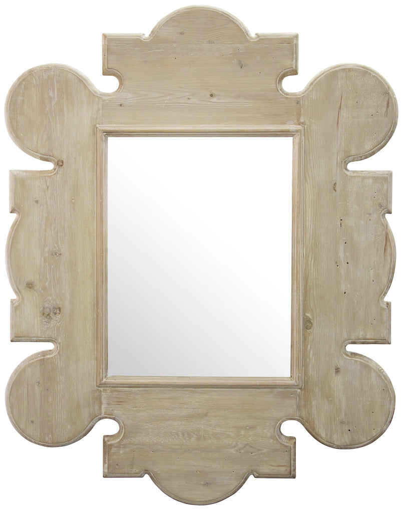 Reclaimed Lumber Gothic Mirror, Wall - Grey Wash Wax