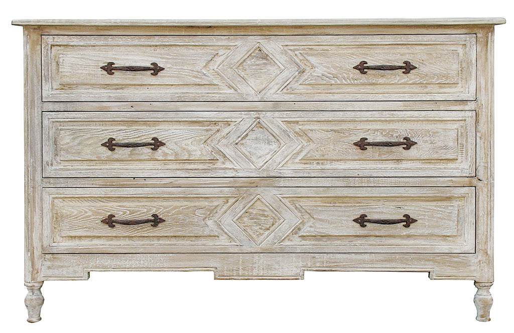 Reclaimed Lumber Anderson 3-Drawer Dresser - Grey Wash Wax