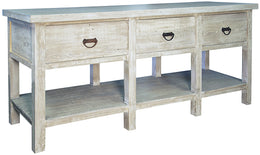 Martha Sideboard, 3 Drawer - Grey Wash Wax