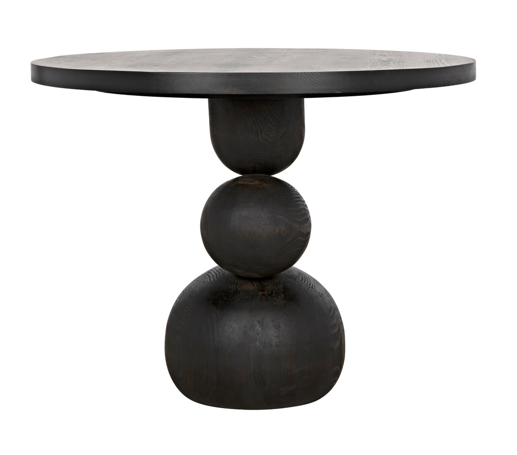 Reclaimed Lumber Boulder Breakfast Table - Black Wax