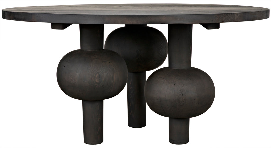 Reclaimed Lumber Julie Dining Table - Black Wax