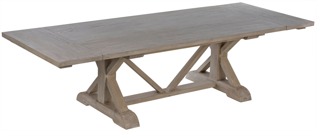 Reclaimed Lumber Rosario Extension Dining Table, 7' - Grey Wash Wax