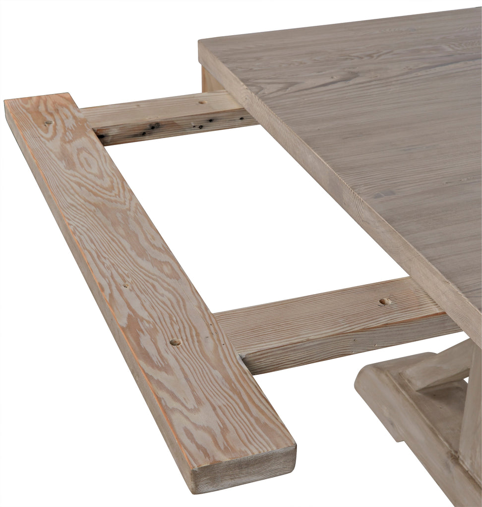 Reclaimed Lumber Rosario Extension Dining Table, 7' - Grey Wash Wax