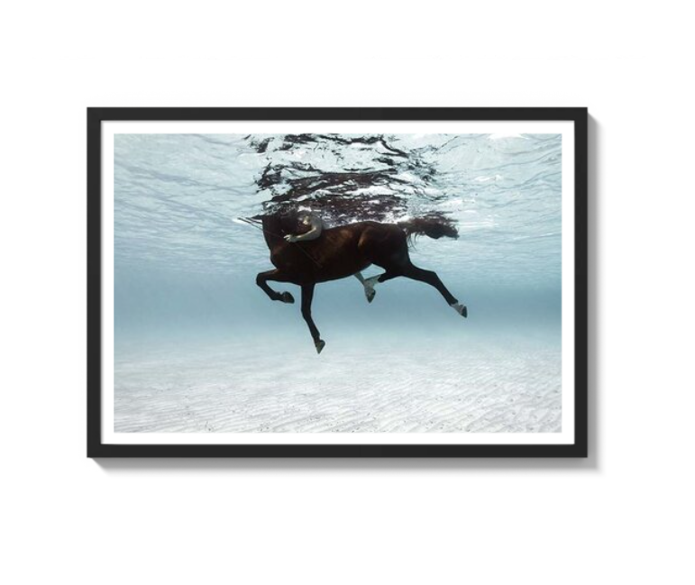 On A Horse In The Mediterranean Sea By Enric Gener Print