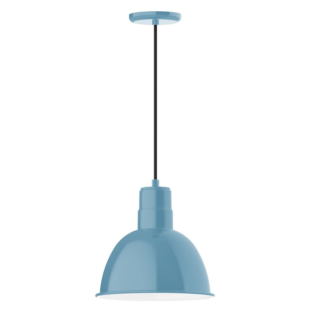 12" Deep Bowl Shade, Pendant With White Cord And Canopy, Light Blue - PEB116-54-C21