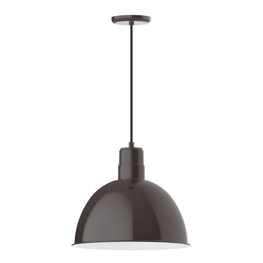 16" Deep Bowl Shade, Pendant With Black Cord And Canopy, Architectural Bronze - PEB117-51