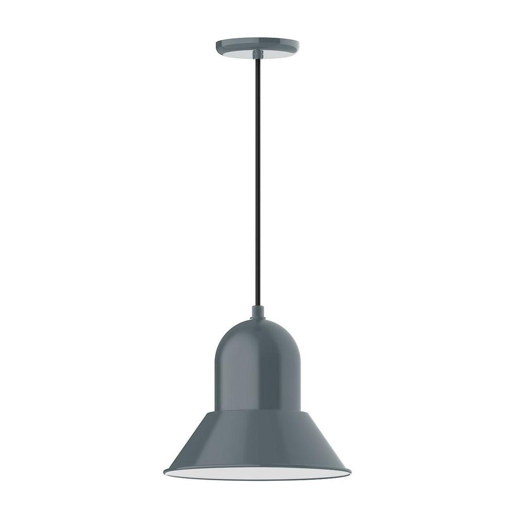 12" Prima Shade, Pendant With White Cord And Canopy, Slate Gray - PEB123-40-C21