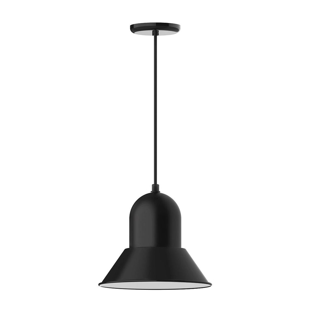 12" Prima Shade, Pendant With White Cord And Canopy, Black - PEB123-41-C21