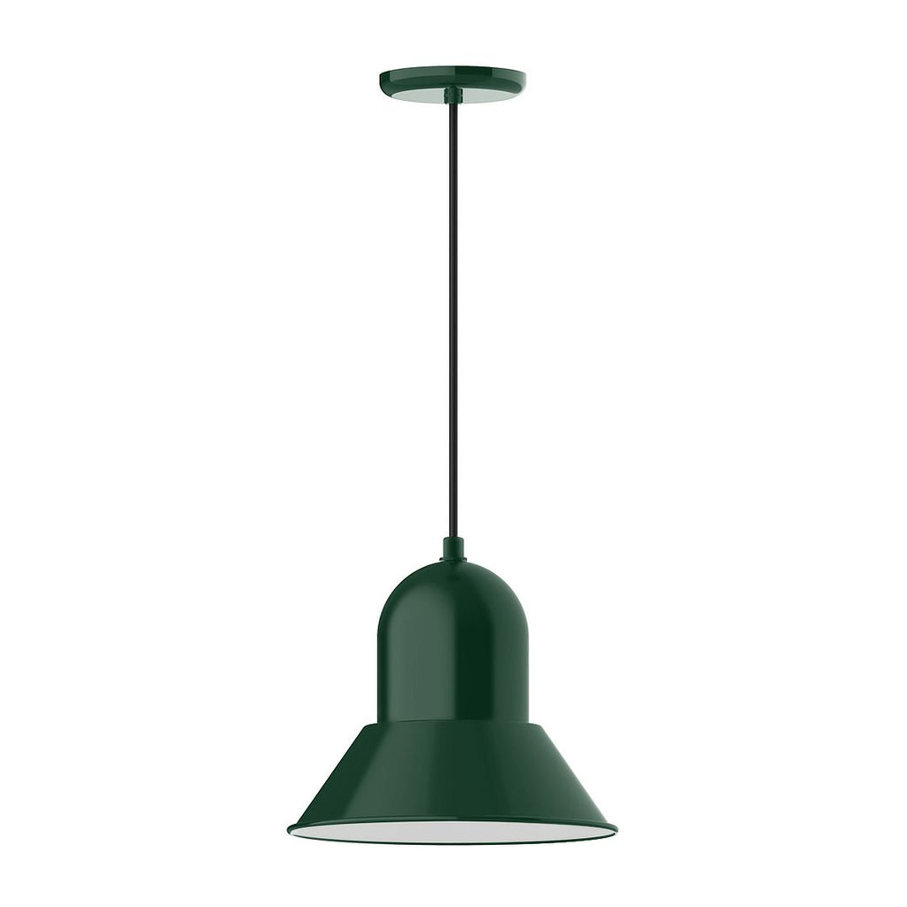 12" Prima Shade, Pendant With Black Cord And Canopy, Forest Green - PEB123-42