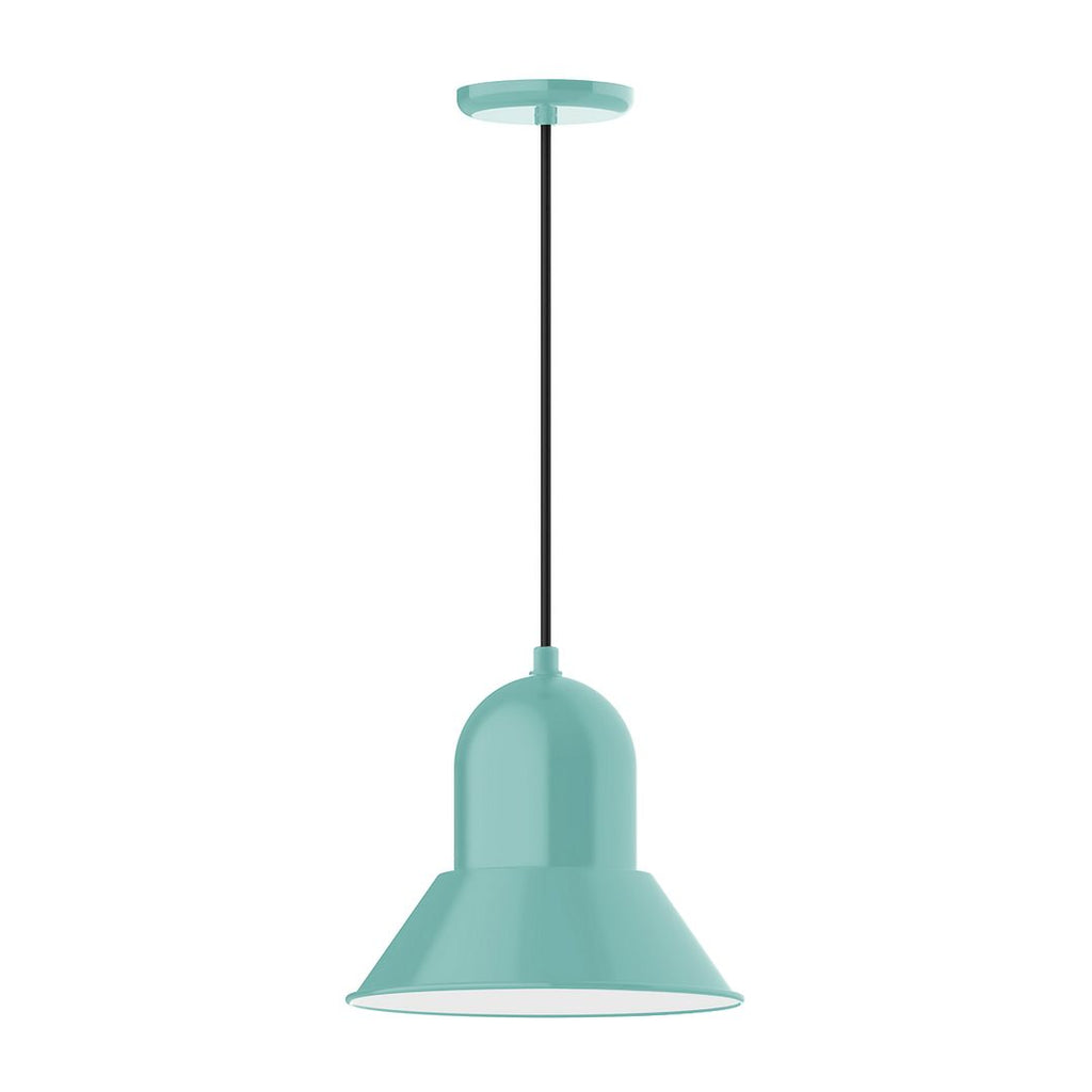 12" Prima Shade, Pendant With Black Cord And Canopy, Sea Green - PEB123-48