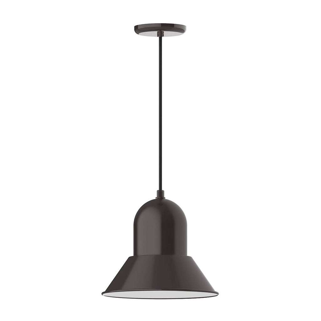 12" Prima Shade, Pendant With White Cord And Canopy, Architectural Bronze - PEB123-51-C21