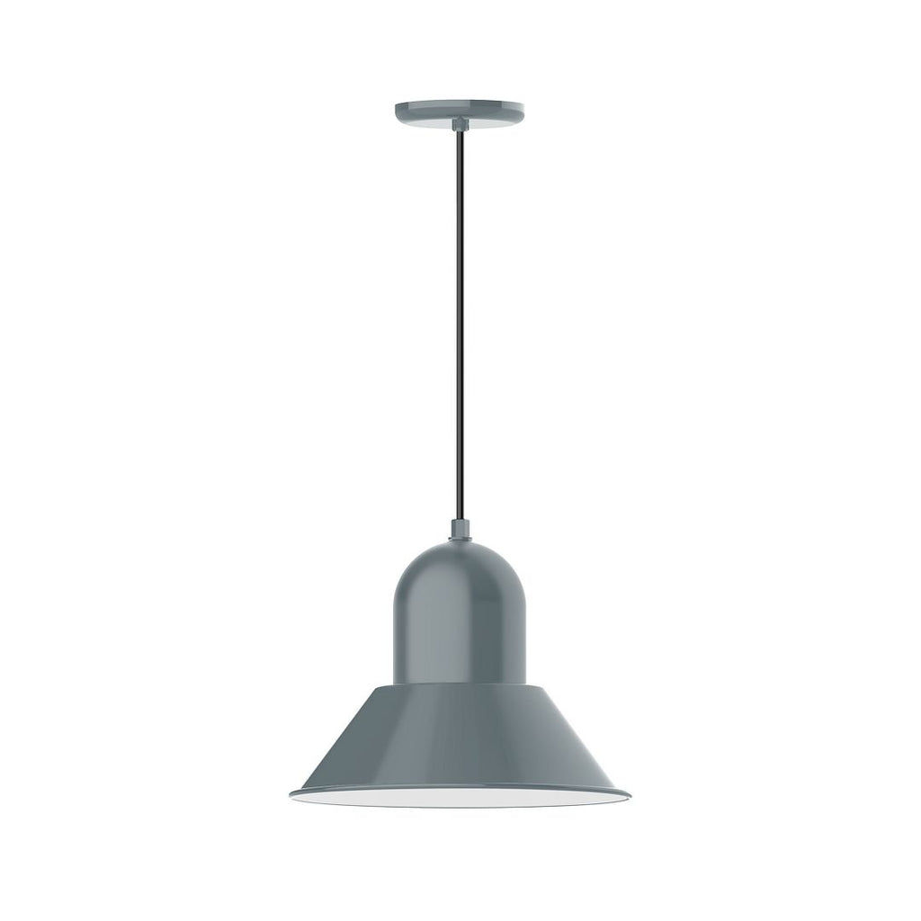 14" Prima Shade, Pendant With White Cord And Canopy, Slate Gray - PEB124-40-C21