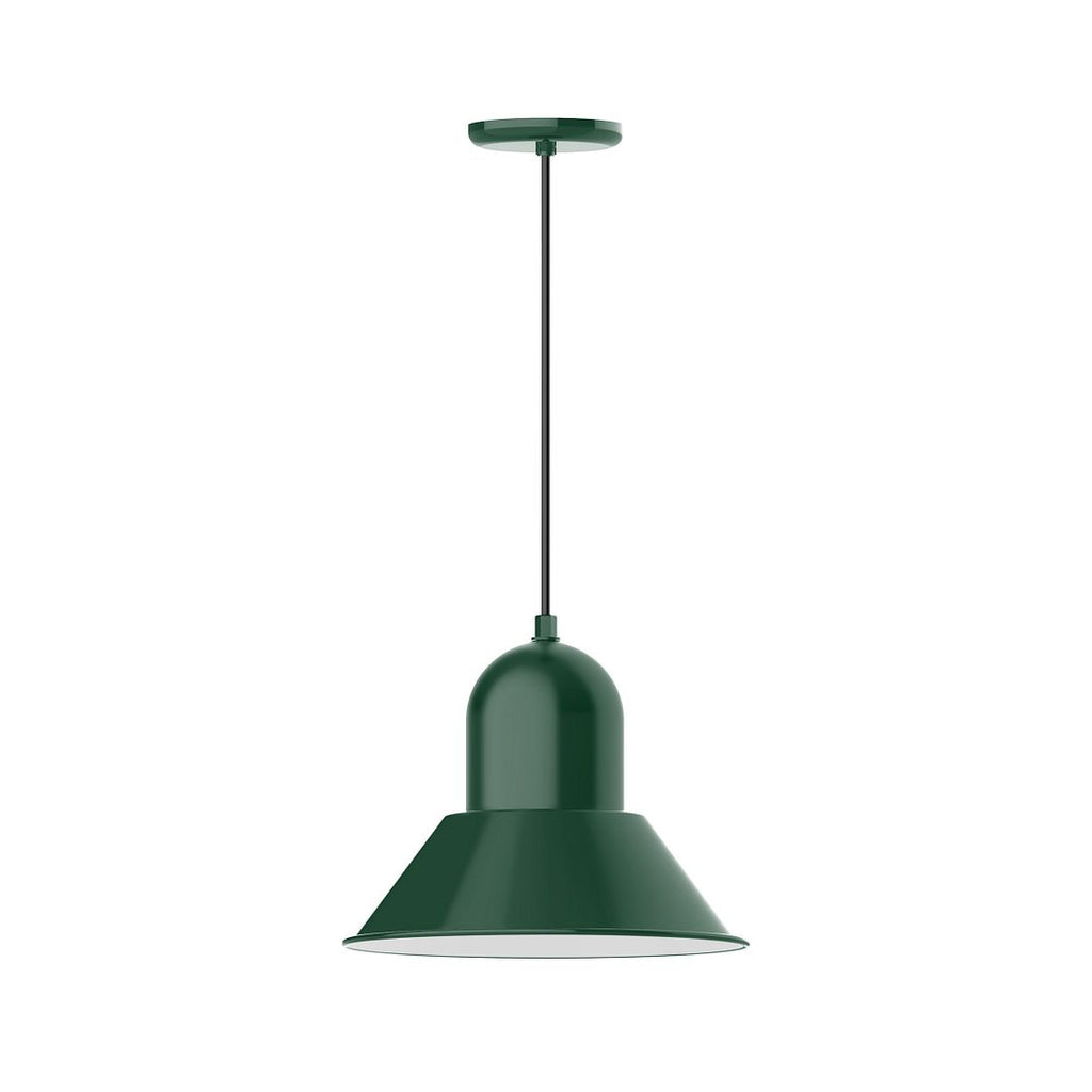 14" Prima Shade, Pendant With White Cord And Canopy, Forest Green - PEB124-42-C21