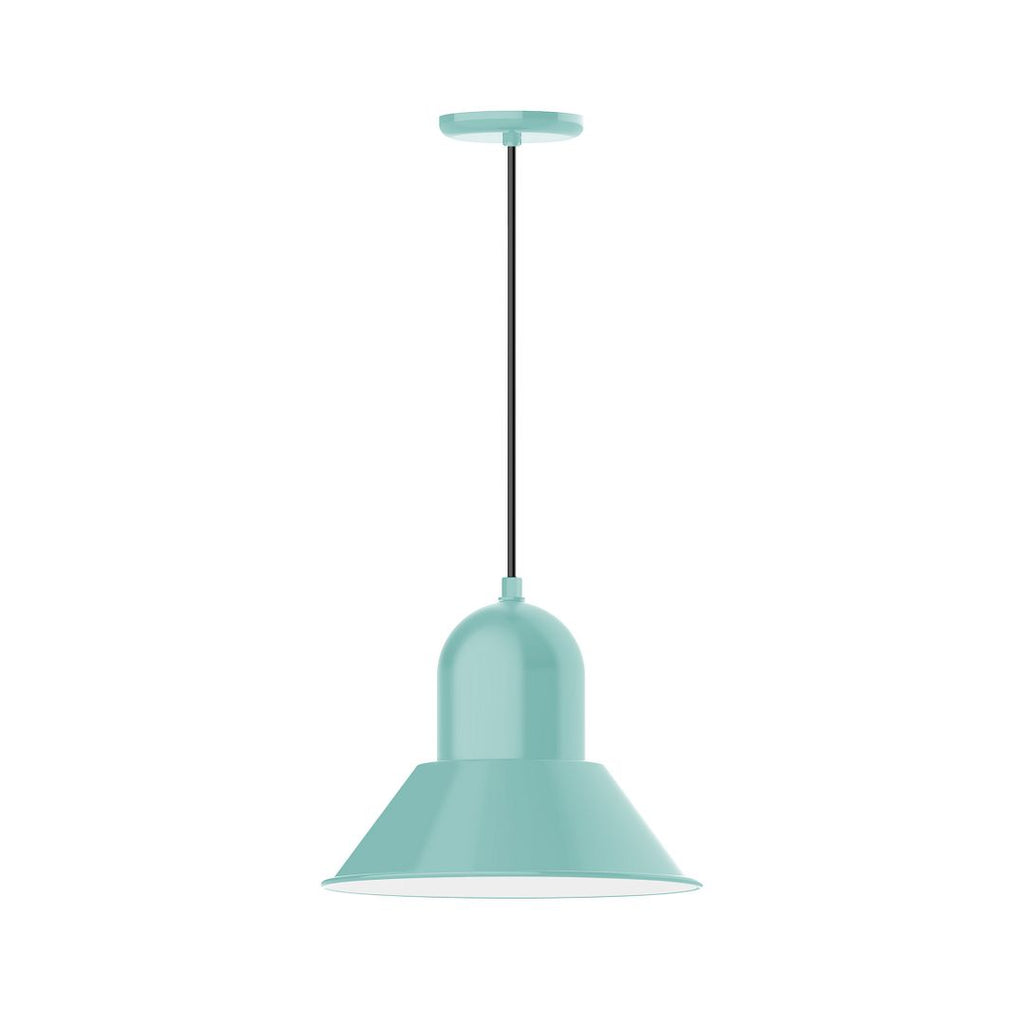 14" Prima Shade, Pendant With White Cord And Canopy, Sea Green - PEB124-48-C21