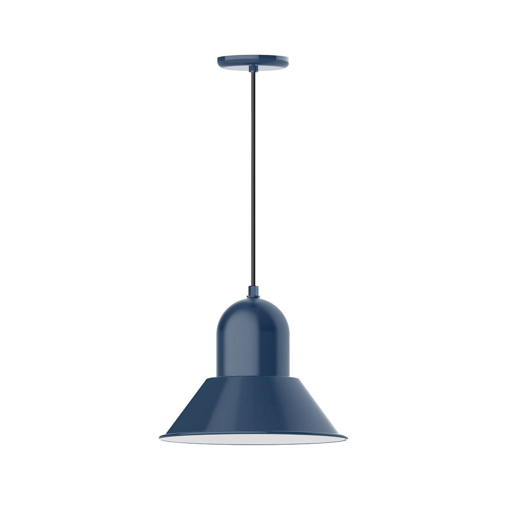 14" Prima Shade, Pendant With Black Cord And Canopy, Navy - PEB124-50