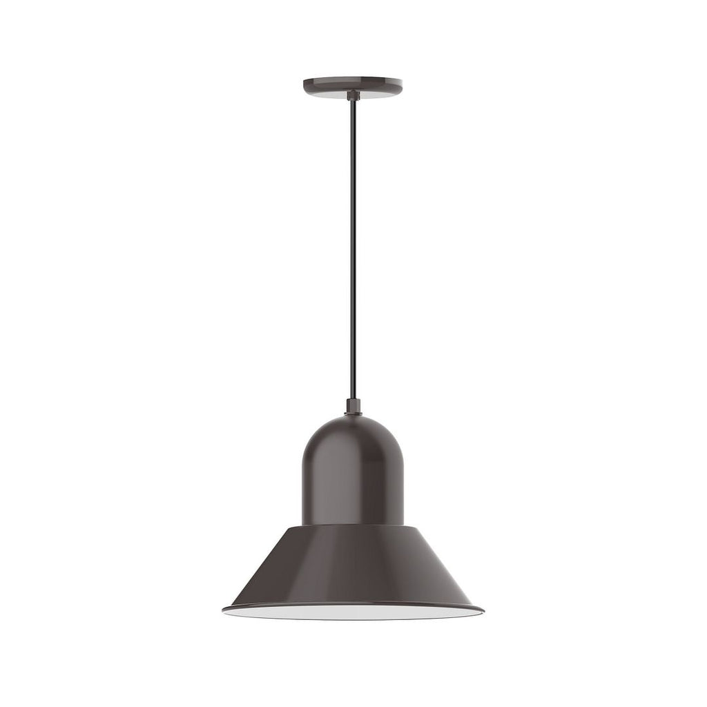 14" Prima Shade, Pendant With White Cord And Canopy, Architectural Bronze - PEB124-51-C21