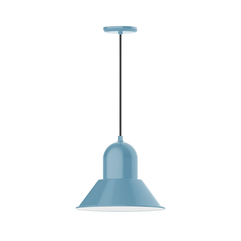 14" Prima Shade, Pendant With Black Cord And Canopy, Light Blue - PEB124-54