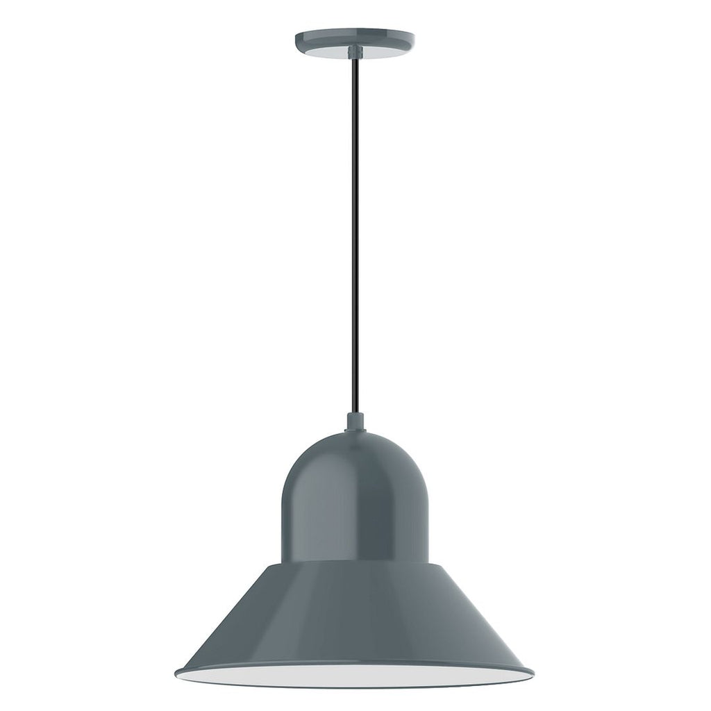 16" Prima Shade, Pendant With White Cord And Canopy, Slate Gray - PEB125-40-C21