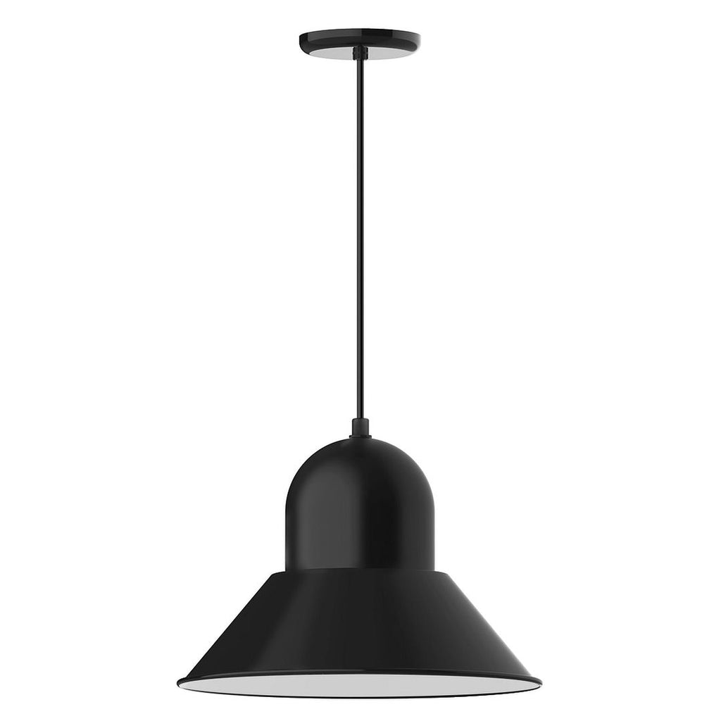 16" Prima Shade, Pendant With White Cord And Canopy, Black - PEB125-41-C21