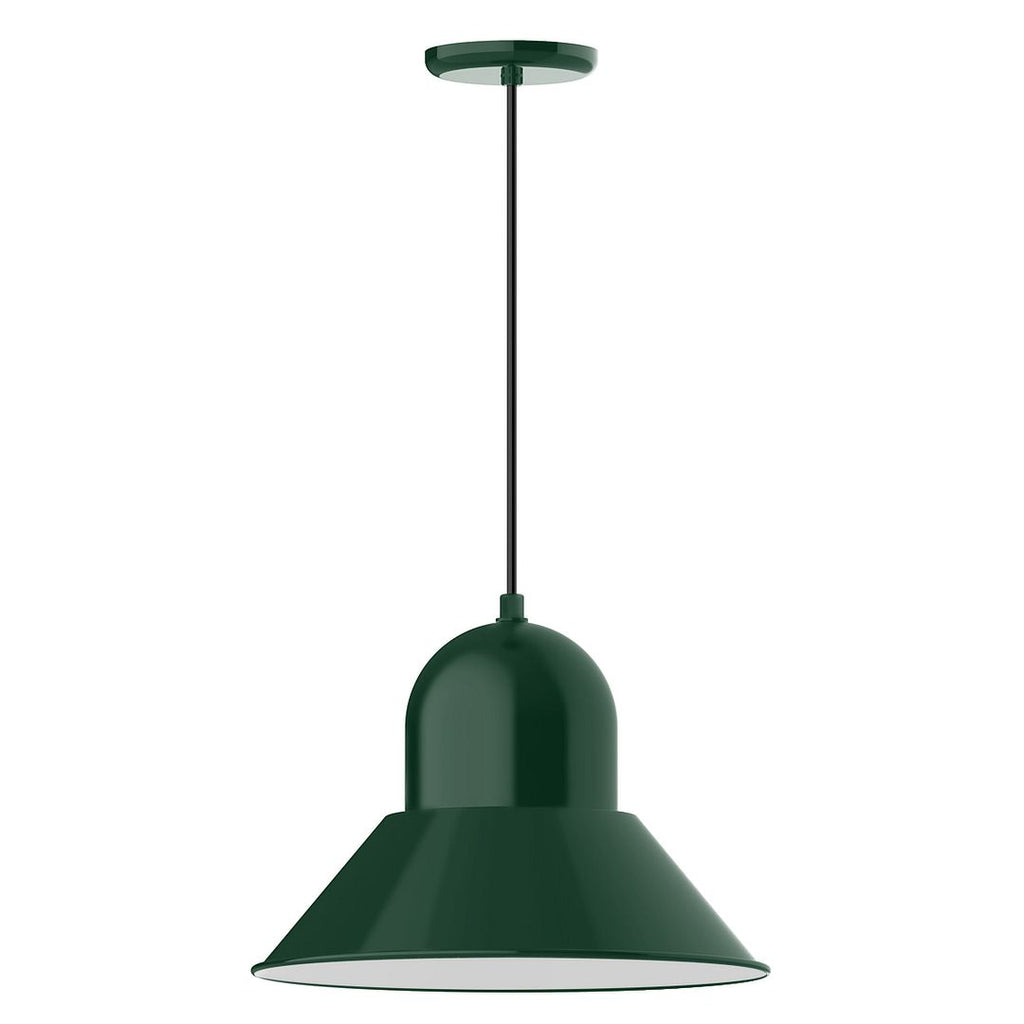 16" Prima Shade, Pendant With White Cord And Canopy, Forest Green - PEB125-42-C21