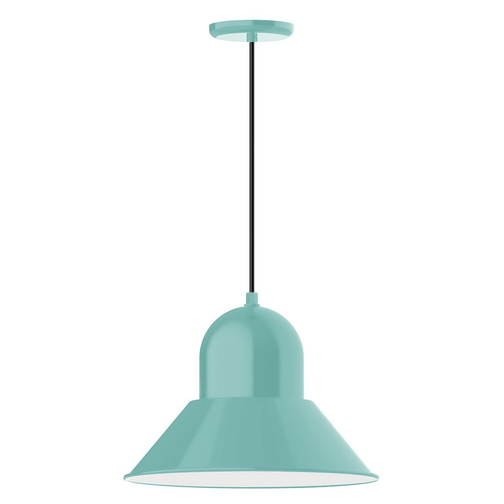 16" Prima Shade, Pendant With Black Cord And Canopy, Sea Green - PEB125-48