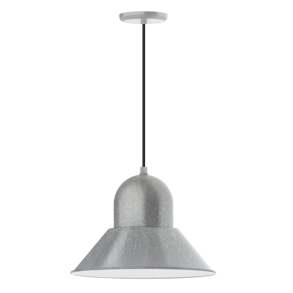 16" Prima Shade, Pendant With White Cord And Canopy, Painted Galvanized - PEB125-49-C21