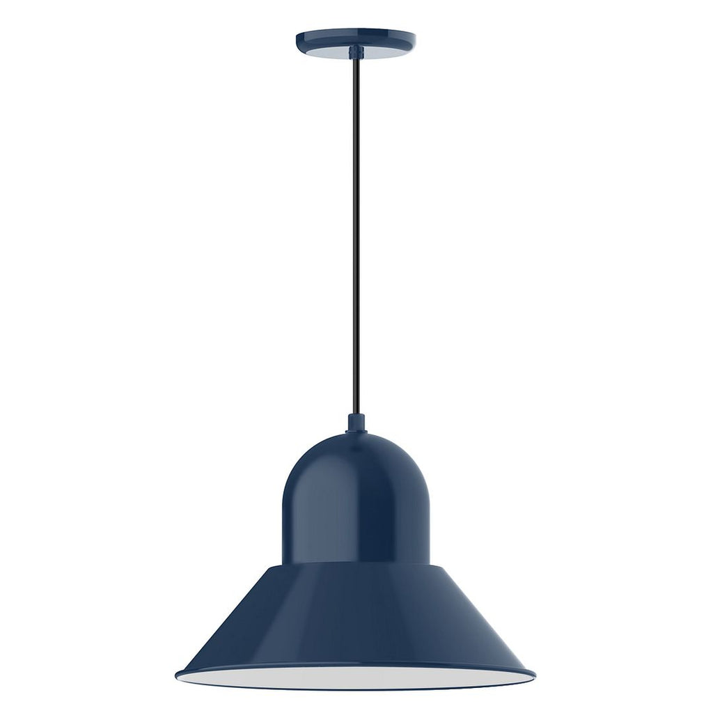 16" Prima Shade, Pendant With White Cord And Canopy, Navy - PEB125-50-C21