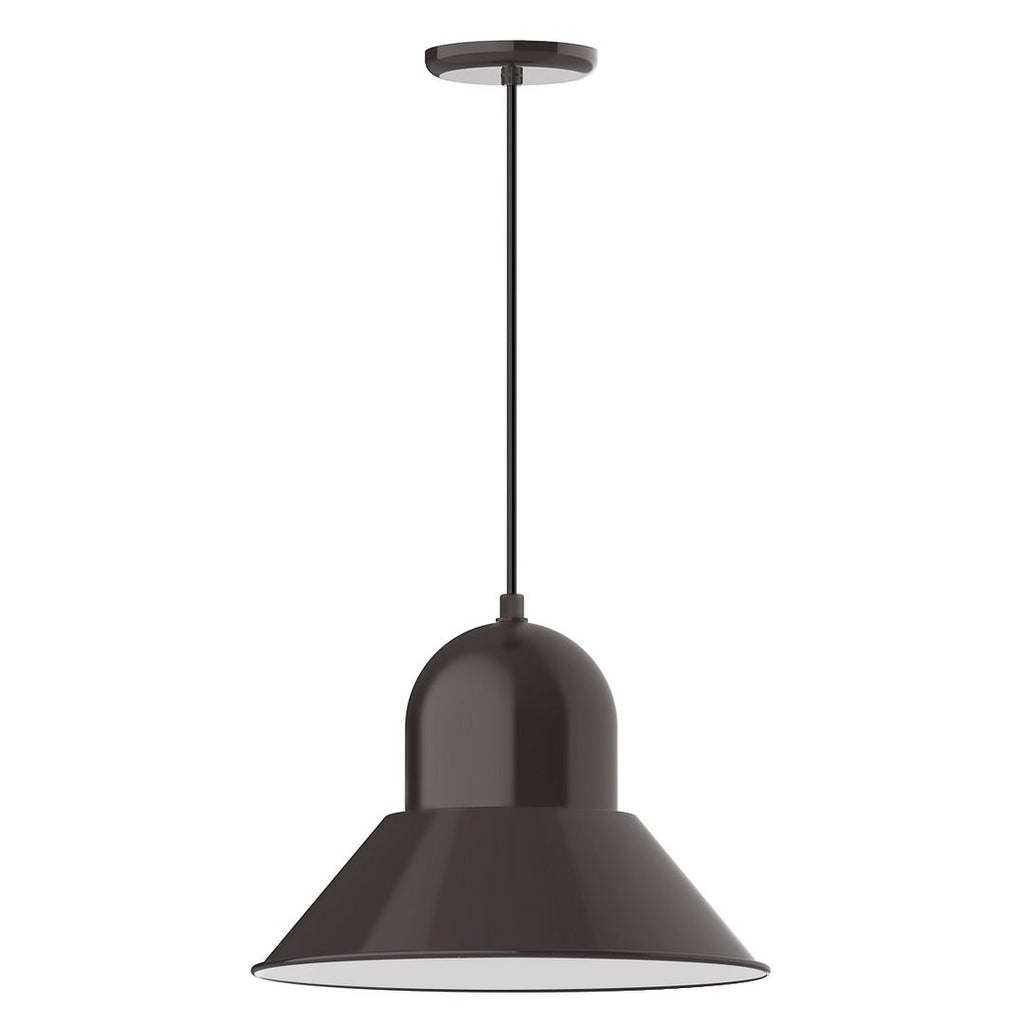 16" Prima Shade, Pendant With Black Cord And Canopy, Architectural Bronze - PEB125-51