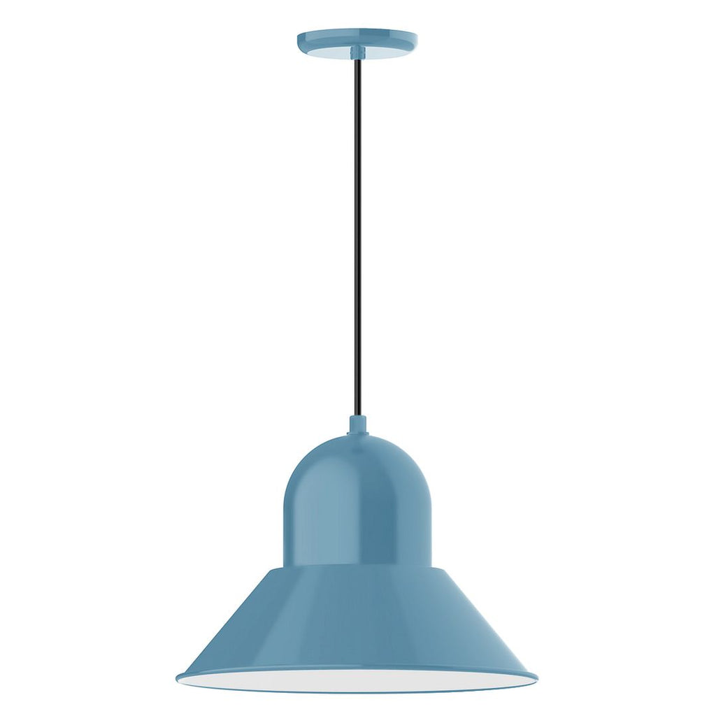 16" Prima Shade, Pendant With White Cord And Canopy, Light Blue - PEB125-54-C21