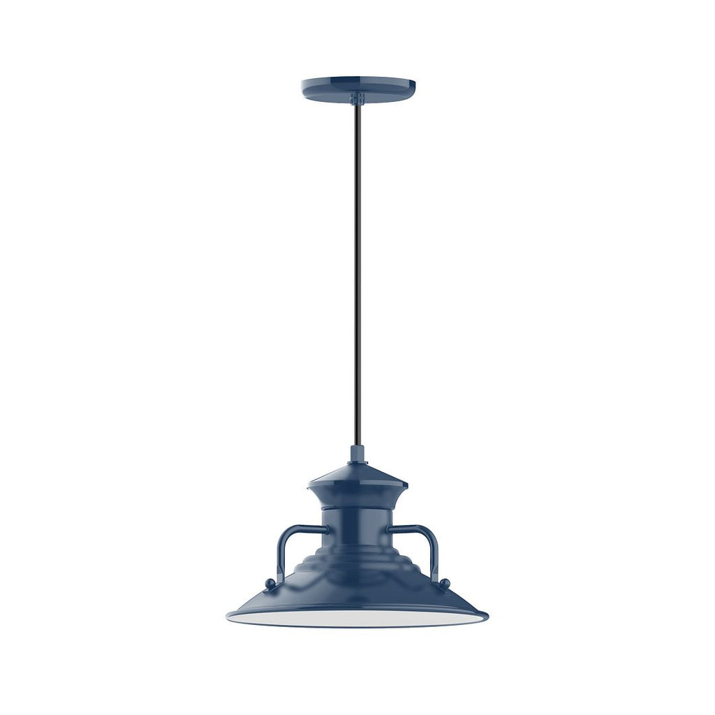 12" Homestead Shade, Pendant With White Cord And Canopy, Navy - PEB142-50-C21