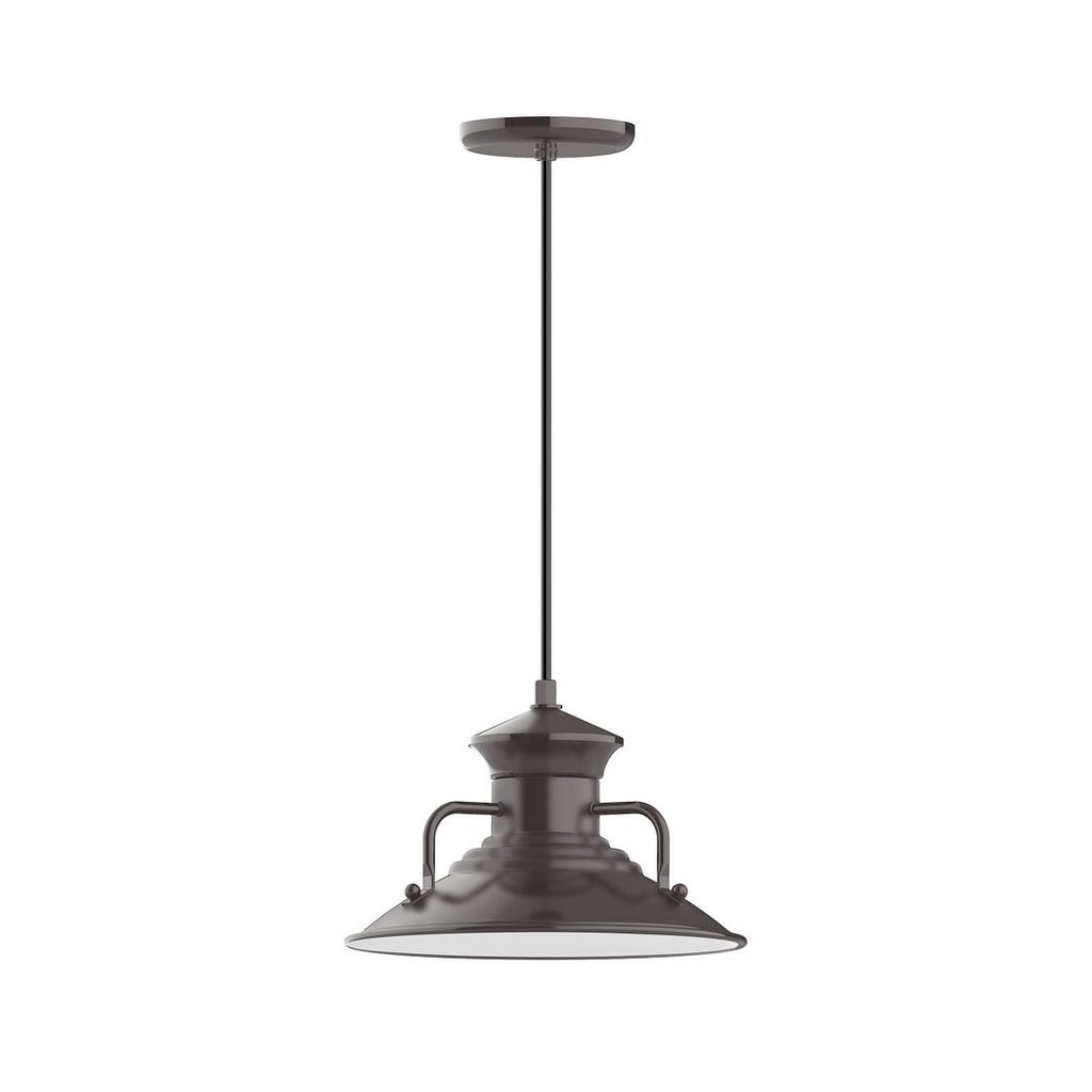 12" Homestead Shade, Pendant With White Cord And Canopy, Architectural Bronze - PEB142-51-C21