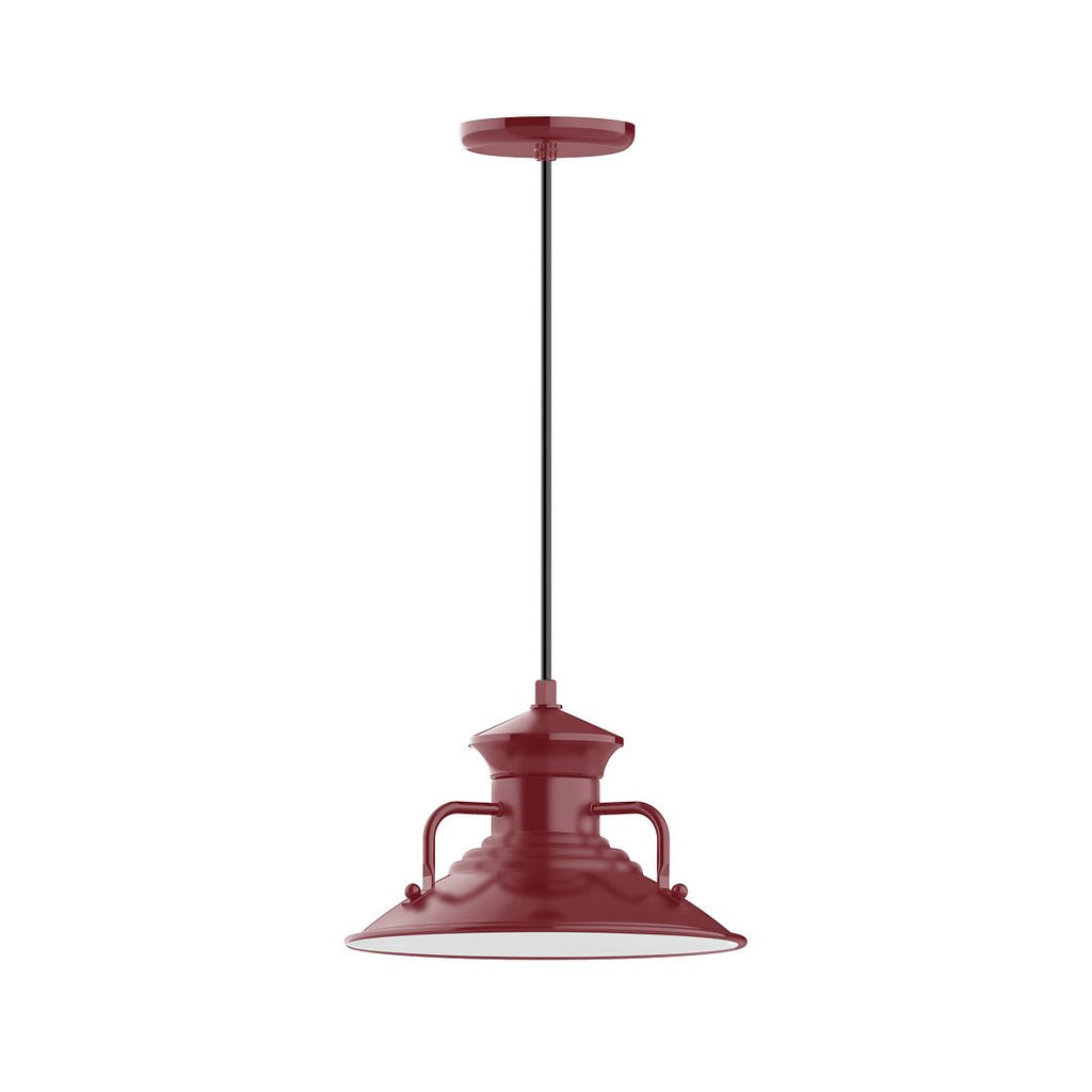 12" Homestead Shade, Pendant With White Cord And Canopy, Barn Red - PEB142-55-C21