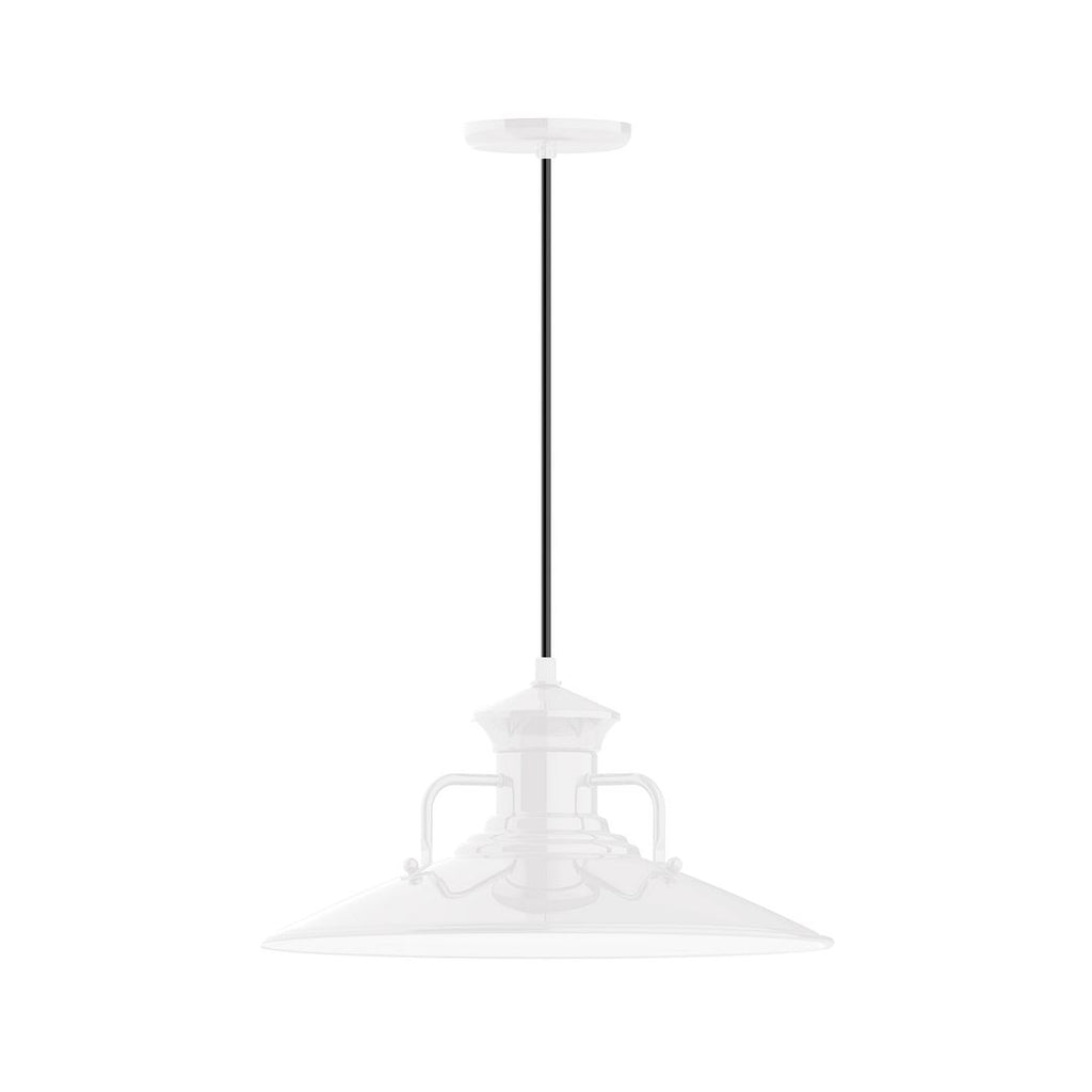 18" Homestead Shade, Pendant With White Cord And Canopy, White - PEB143-44-C21