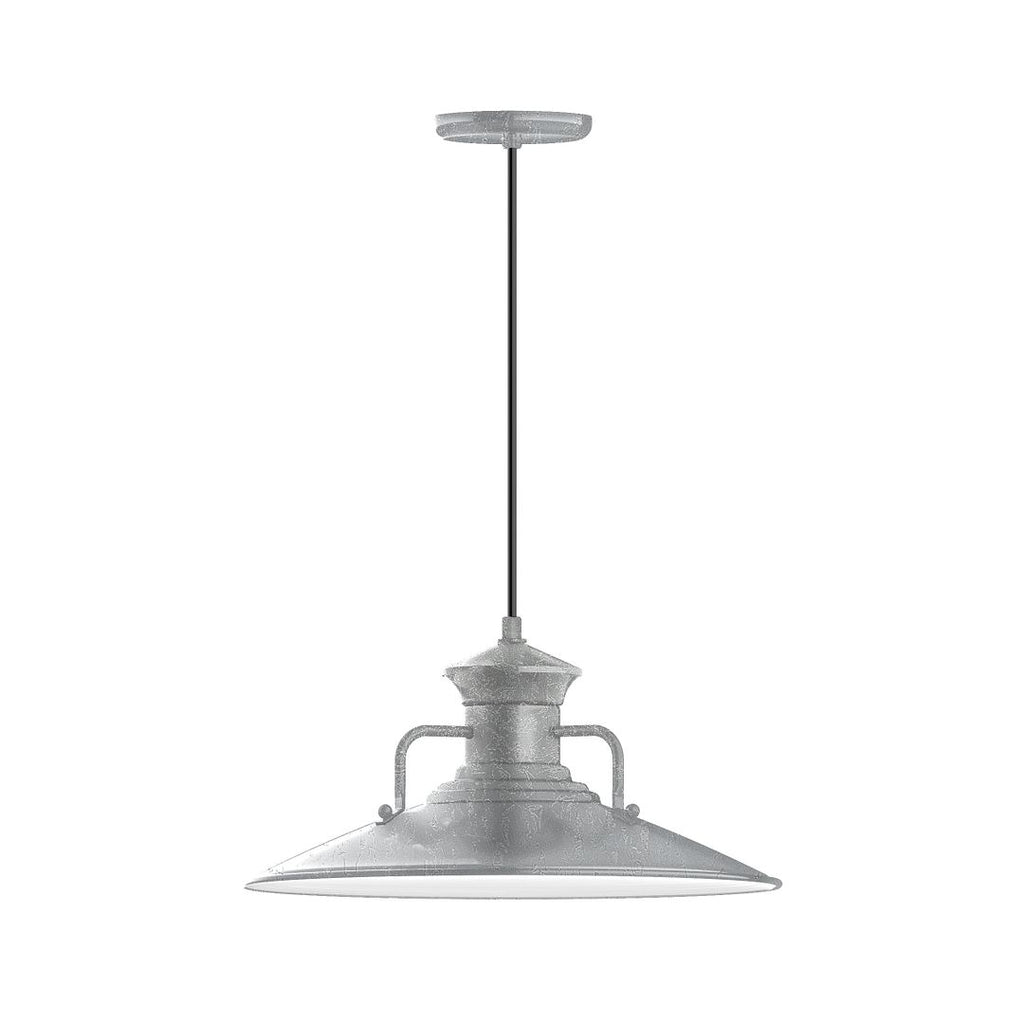 18" Homestead Shade, Pendant With Black Cord And Canopy, Painted Galvanized - PEB143-49