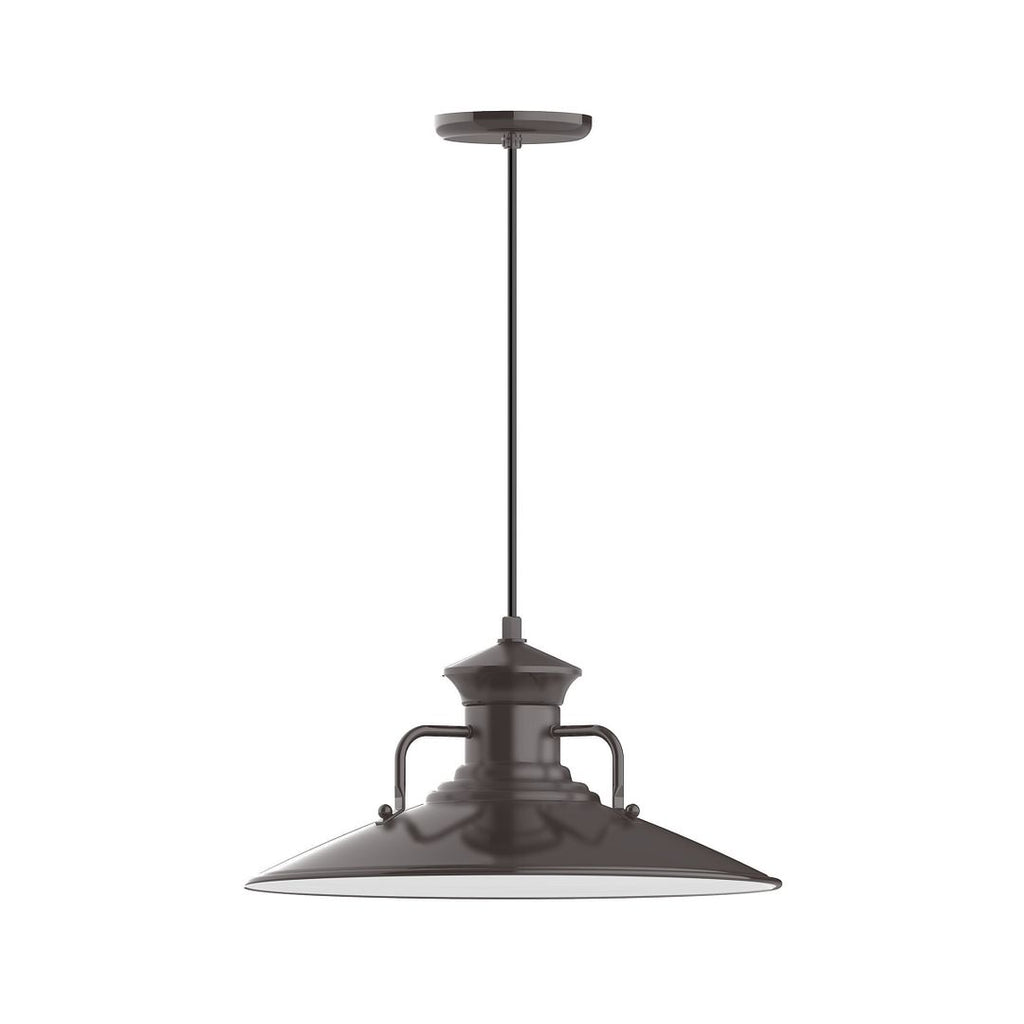 18" Homestead Shade, Pendant With White Cord And Canopy, Architectural Bronze - PEB143-51-C21