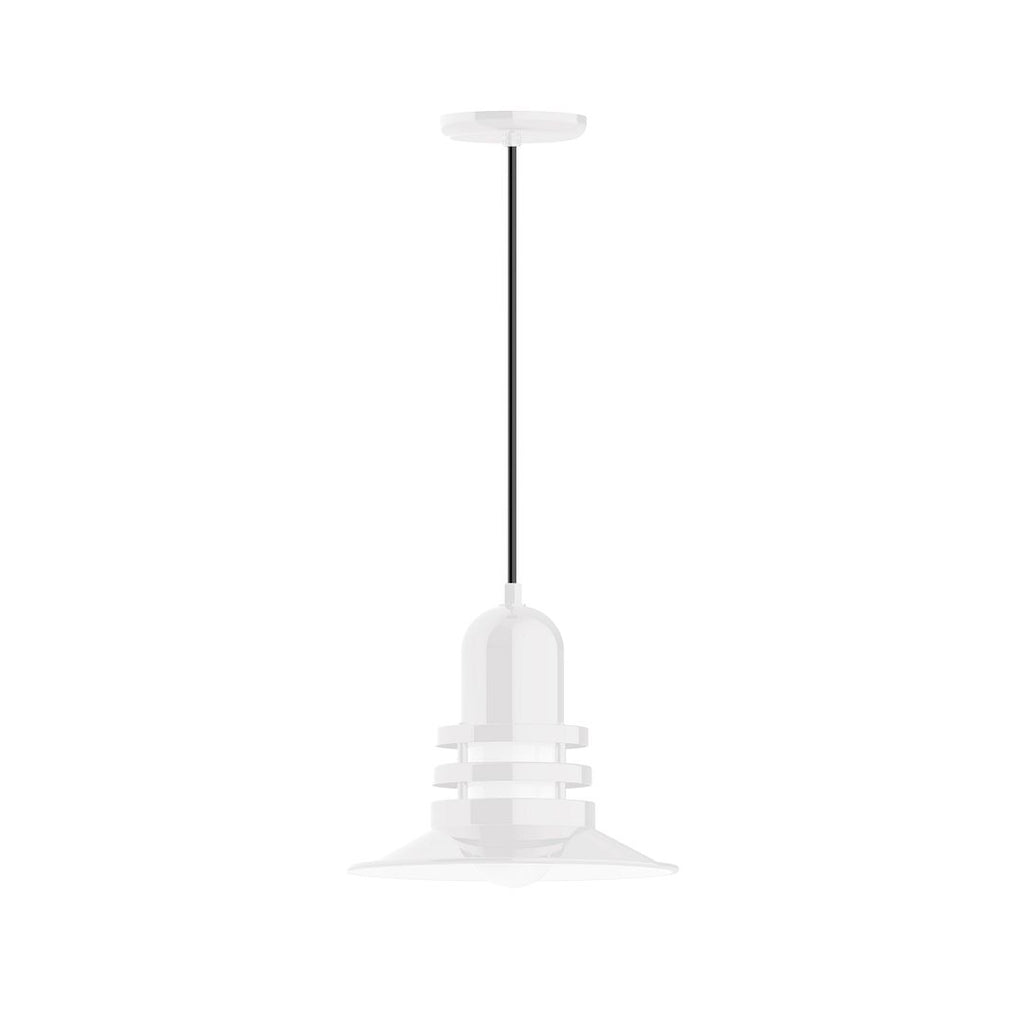 12" Atomic Shade, Pendant With White Cord And Canopy, White - PEB148-44-C21