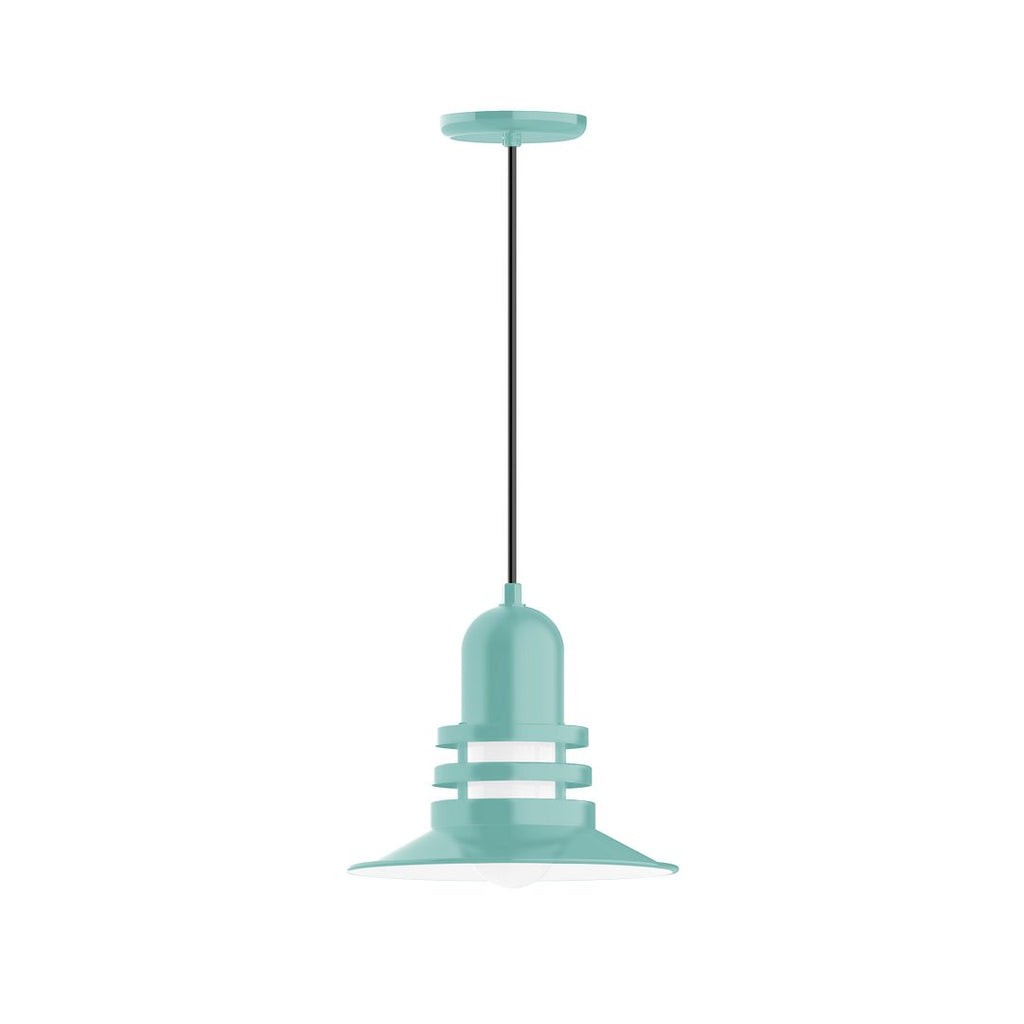 12" Atomic Shade, Pendant With White Cord And Canopy, Sea Green - PEB148-48-C21