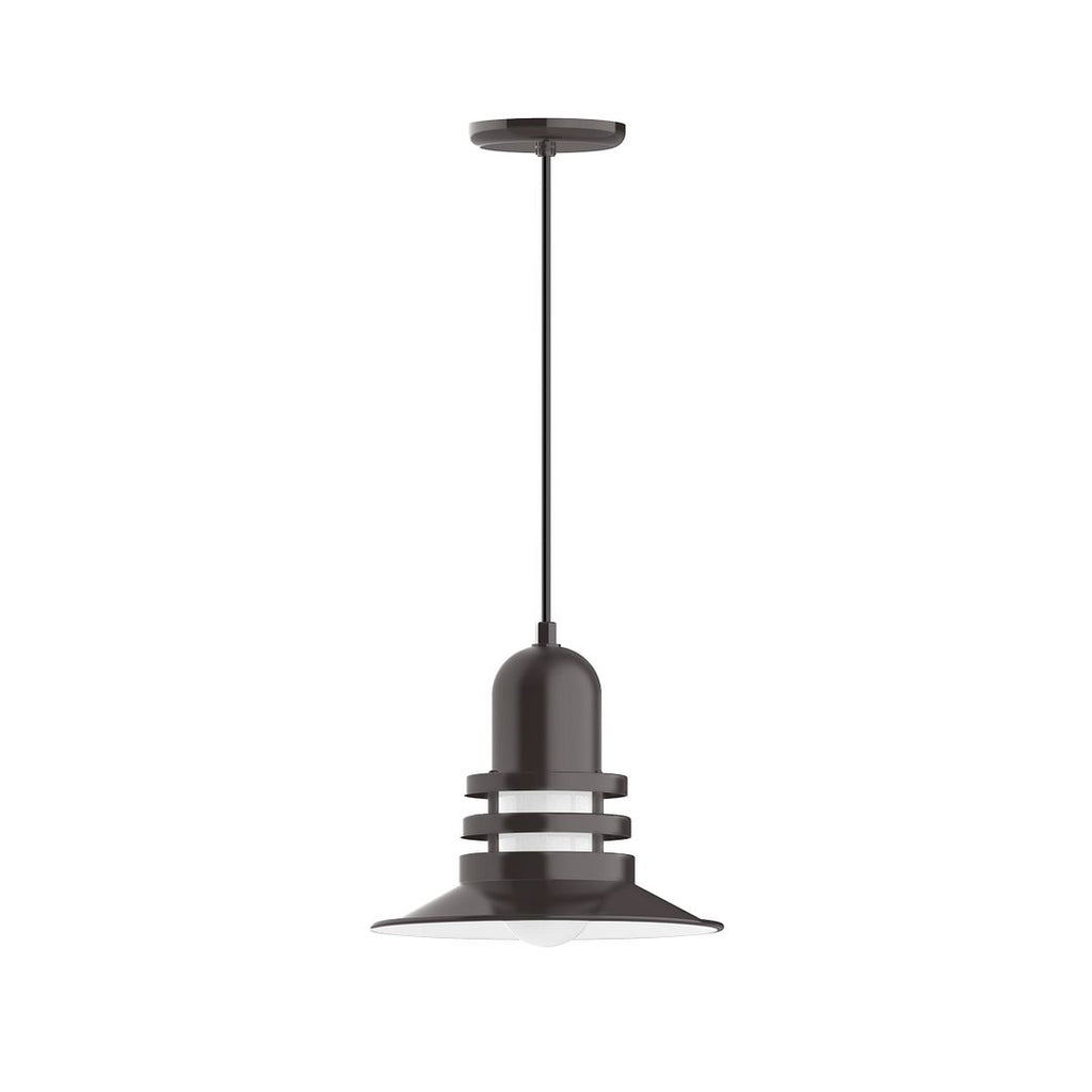 12" Atomic Shade, Pendant With White Cord And Canopy, Architectural Bronze - PEB148-51-C21