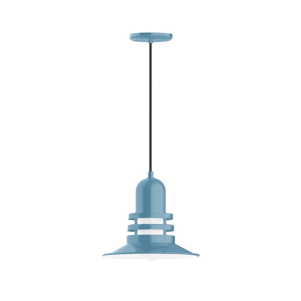 12" Atomic Shade, Pendant With White Cord And Canopy, Light Blue - PEB148-54-C21