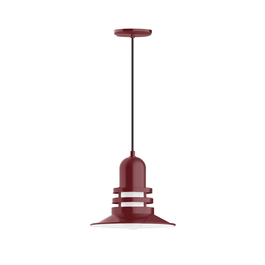 12" Atomic Shade, Pendant With White Cord And Canopy, Barn Red - PEB148-55-C21