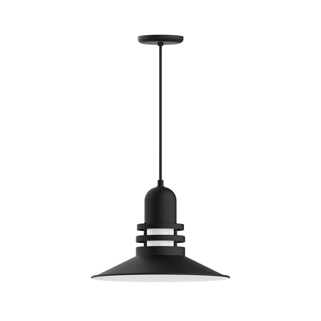 16" Atomic Shade, Pendant With White Cord And Canopy, Black - PEB149-41-C21