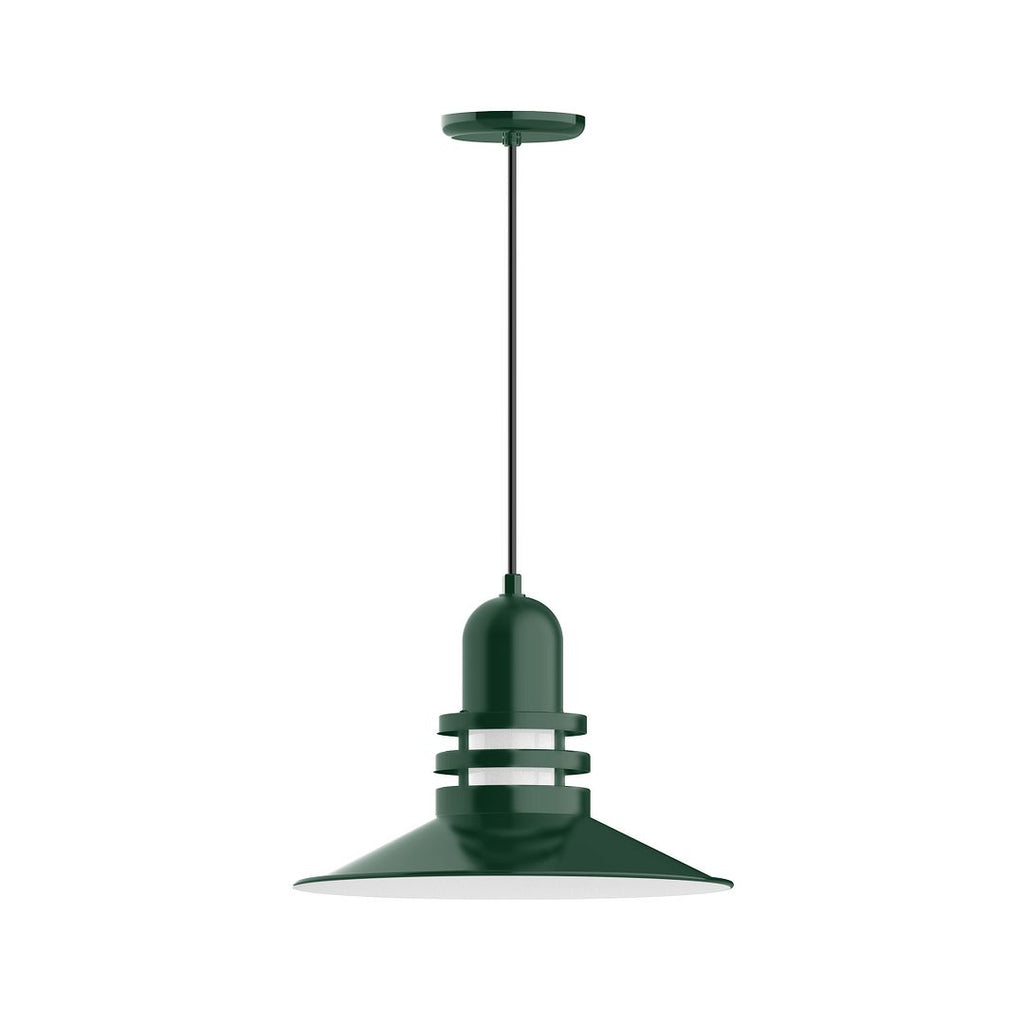 16" Atomic Shade, Pendant With White Cord And Canopy, Forest Green - PEB149-42-C21