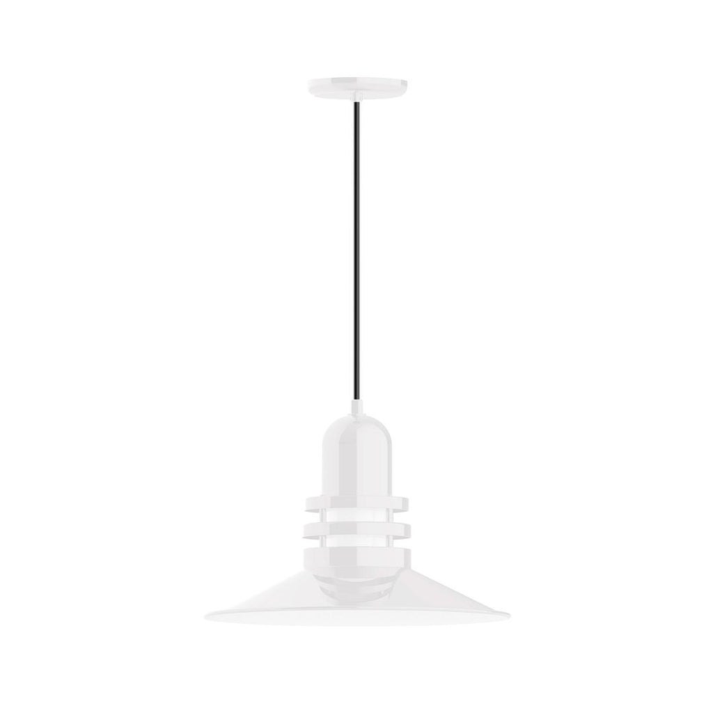 16" Atomic Shade, Pendant With White Cord And Canopy, White - PEB149-44-C21