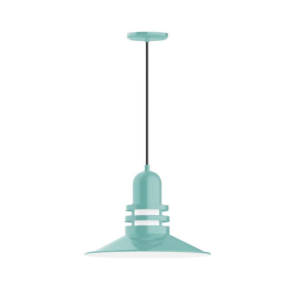 16" Atomic Shade, Pendant With White Cord And Canopy, Sea Green - PEB149-48-C21