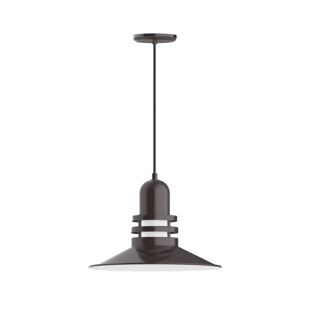 16" Atomic Shade, Pendant With White Cord And Canopy, Architectural Bronze - PEB149-51-C21