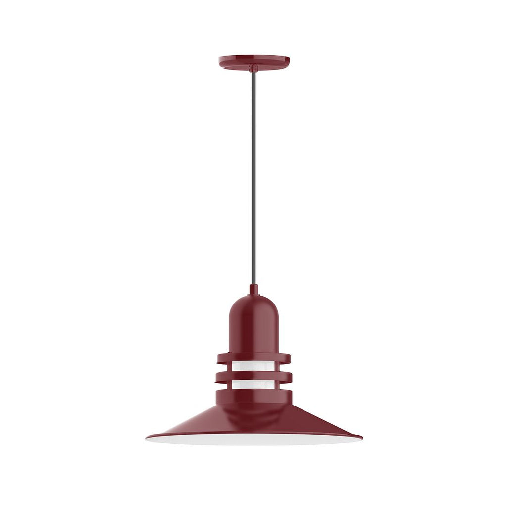 16" Atomic Shade, Pendant With White Cord And Canopy, Barn Red - PEB149-55-C21