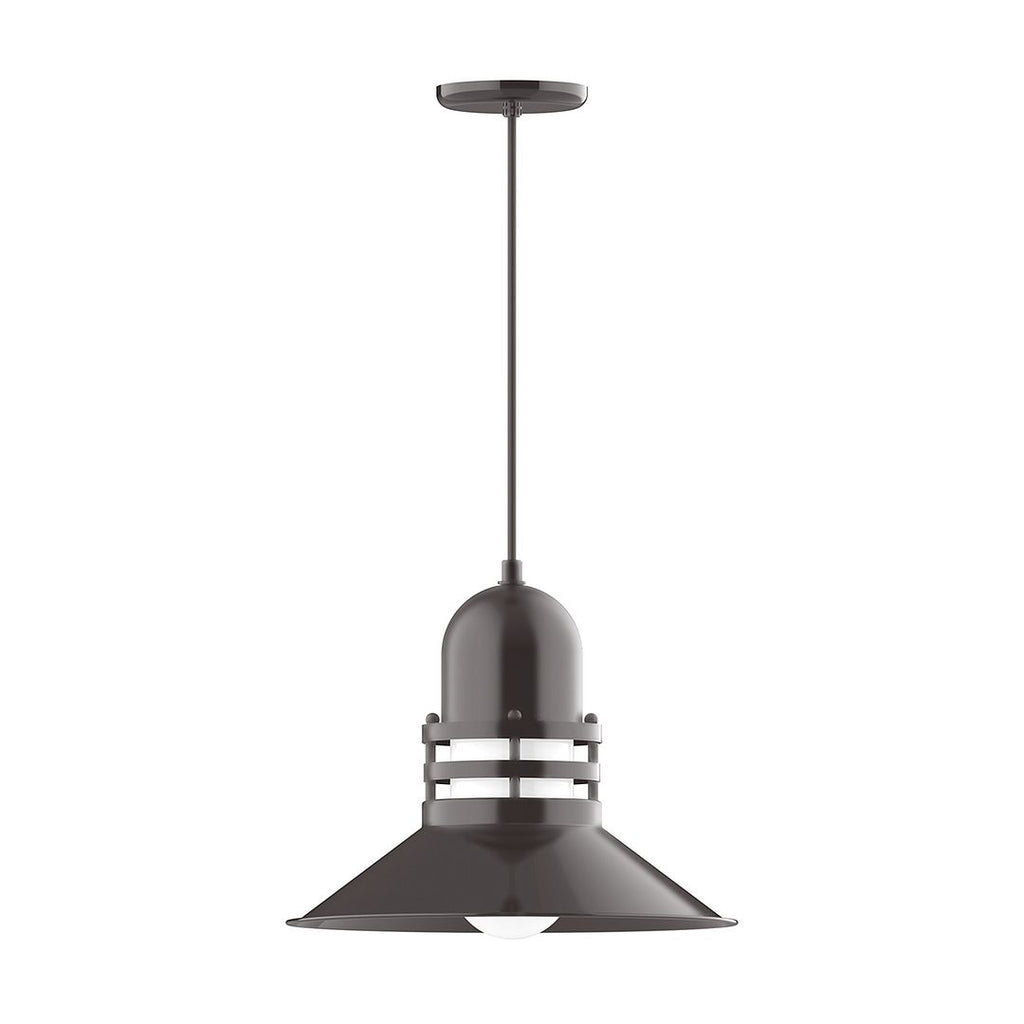 16" Atomic Shade, Pendant With Black Cord And Canopy, Architectural Bronze - PEB150-51