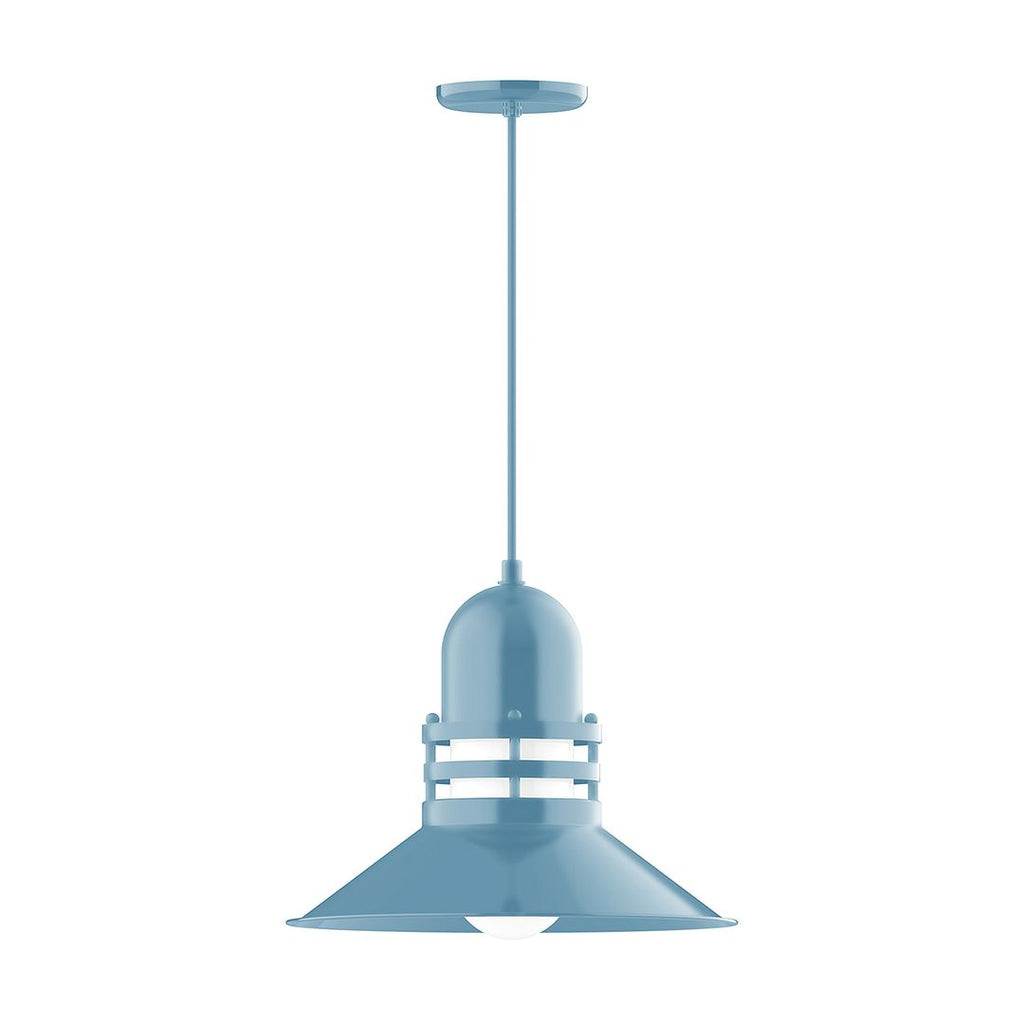 16" Atomic Shade, Pendant With Black Cord And Canopy, Light Blue - PEB150-54